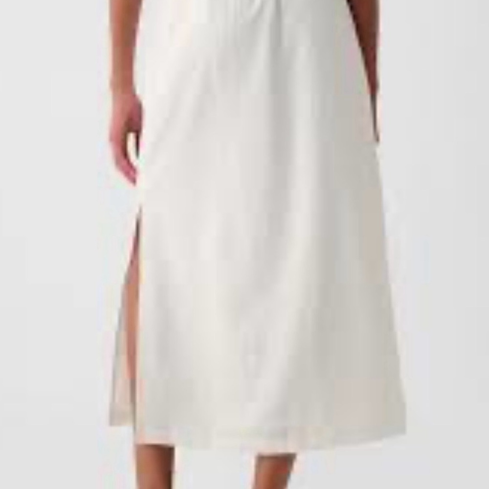 Linen blend GAP White  maxi lined skirt